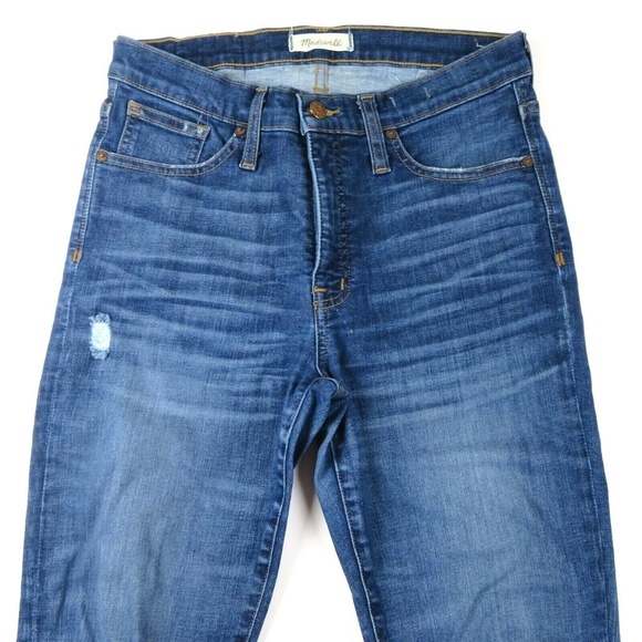 MADEWELL 9" High Rise Skinny Distressed Raw Hems Jeans - Picture 2 of 6